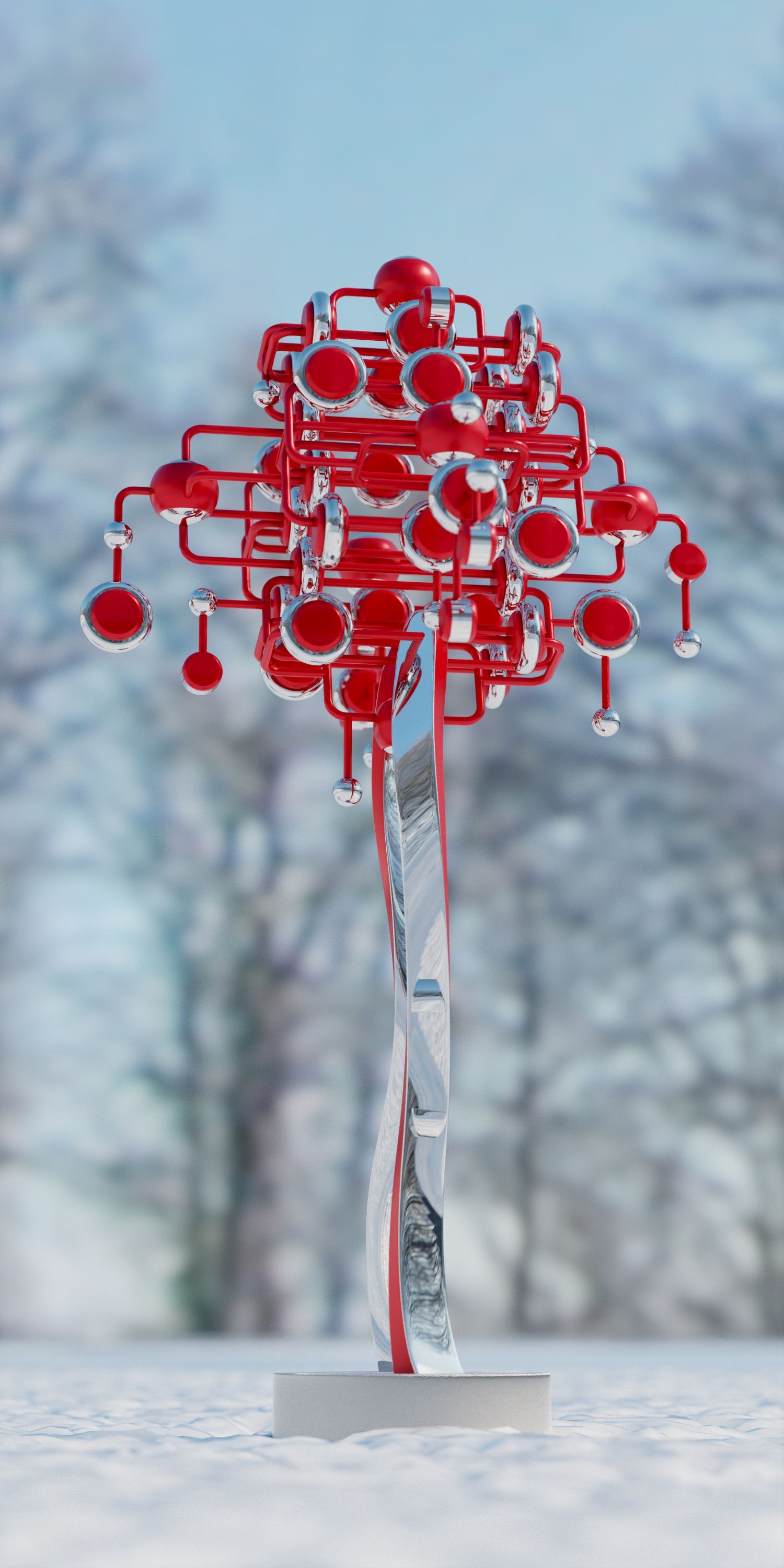 12作品-涂啦啦《张灯结彩》雕塑设计1.5米高-北京冬奥会-涂啦啦3